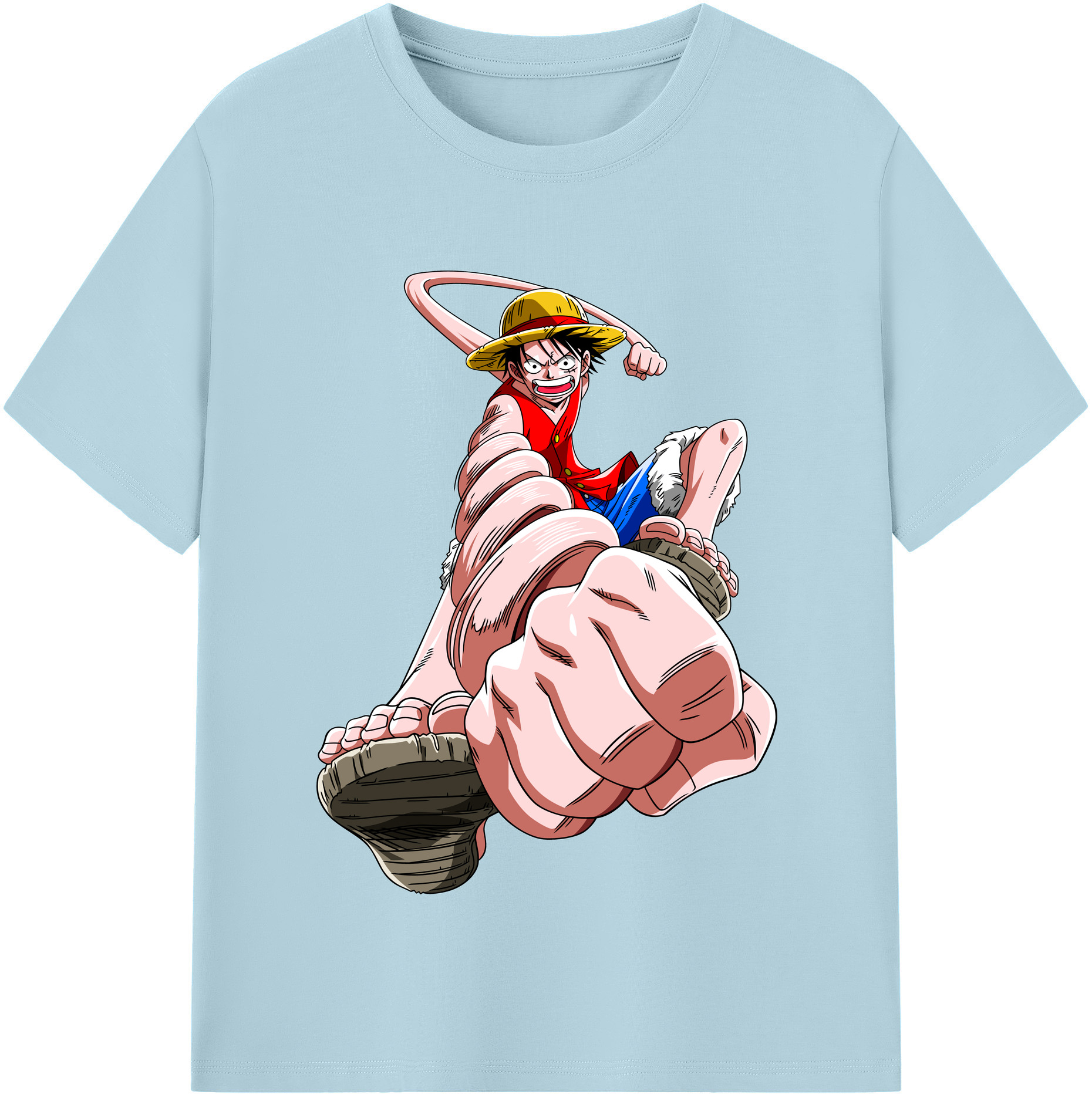 ワンピース モンキー・D・ルフィ ONE PIECE Monkey D. Luffy 綿100％半袖Tシャツ（フロントプリント）